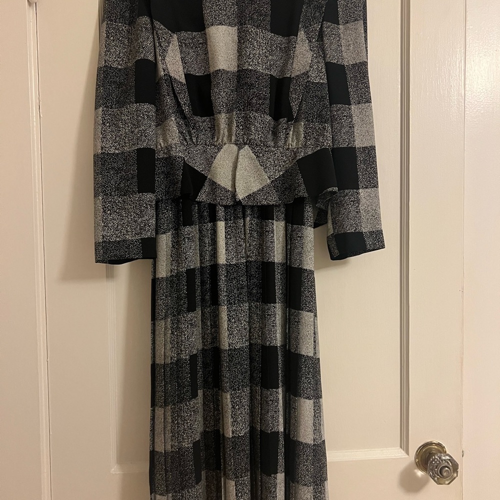 Vintage Black and Gray Checkered Dress